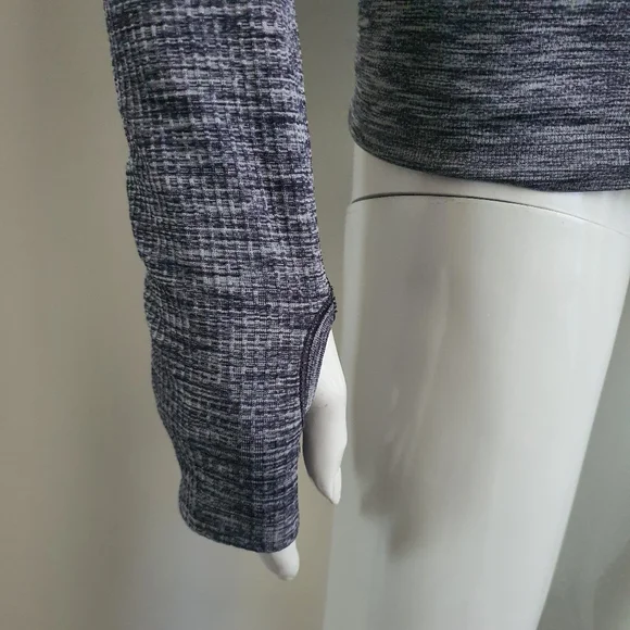 Lululemon Size AU10 Swiftly Tech Blue Grey Marle Long Sleeve Top - Picture 4 of 8
